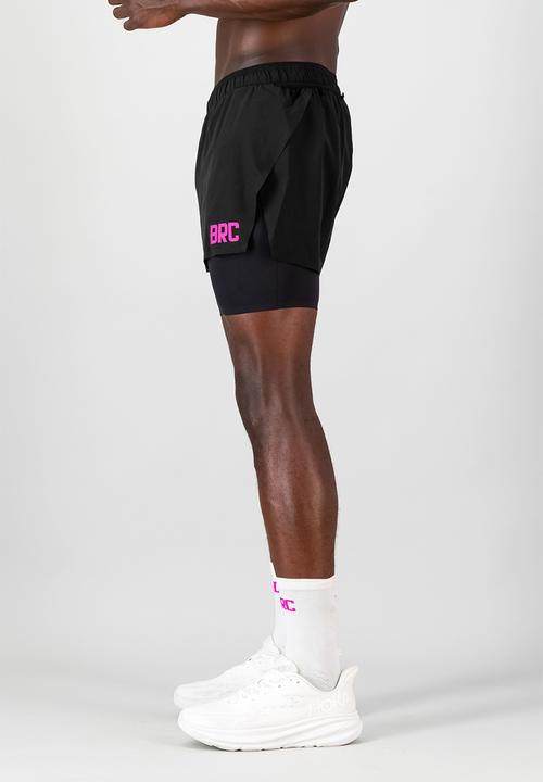 Burnt  - Sprintracer men's 2-in-1 pro short - black