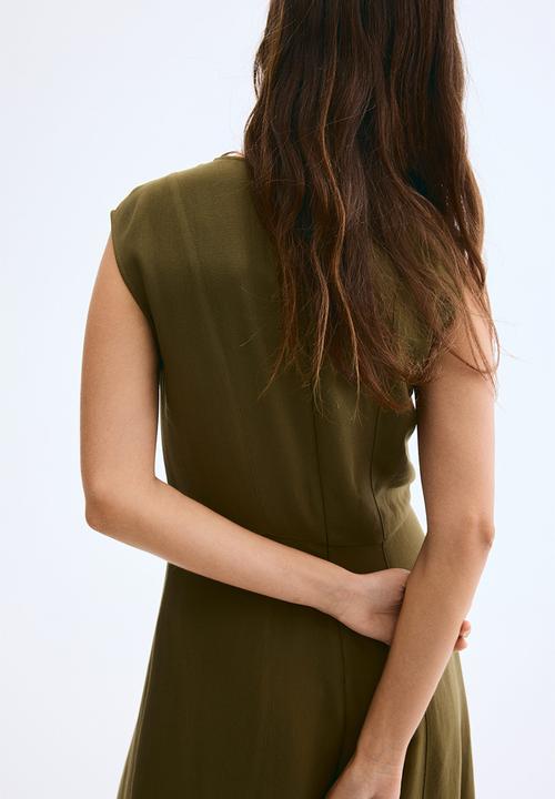 H&M - Sleeveless midi dress - khaki green