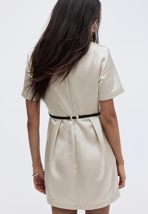 H&M - Belted shift dress - light beige
