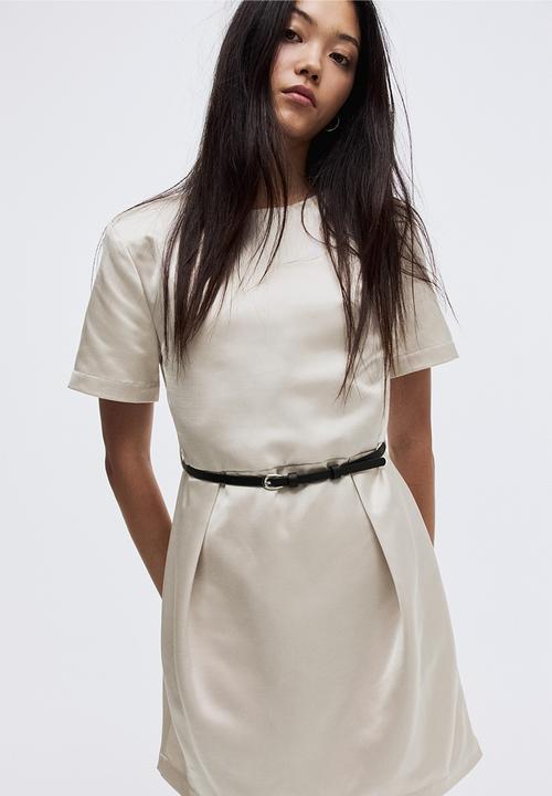 H&M - Belted shift dress - light beige