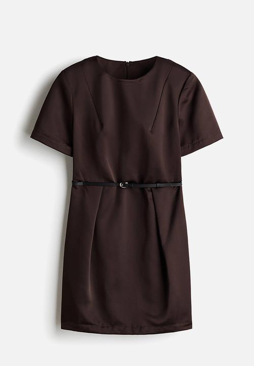 H&M - Belted shift dress - dark brown