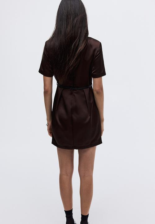 H&M - Belted shift dress - dark brown
