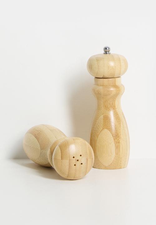 Excellent Houseware - Bamboo S&P grinder set of 2 - Natural