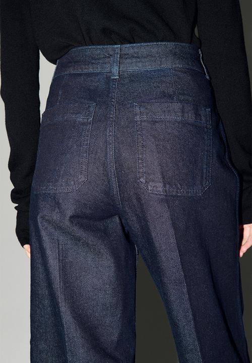 H&M - Wide high ankle jeans - dark denim blue