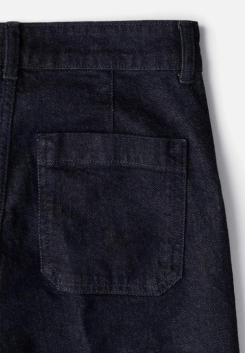 H&M - Wide high ankle jeans - dark denim blue