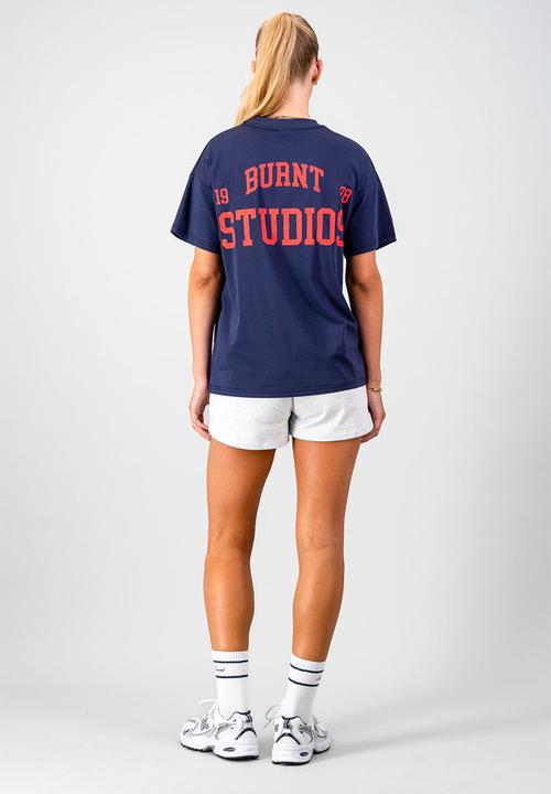 Burnt  - Academy Oversized Tee - Navy