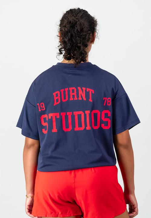 Burnt  - Academy Oversized Tee - Navy
