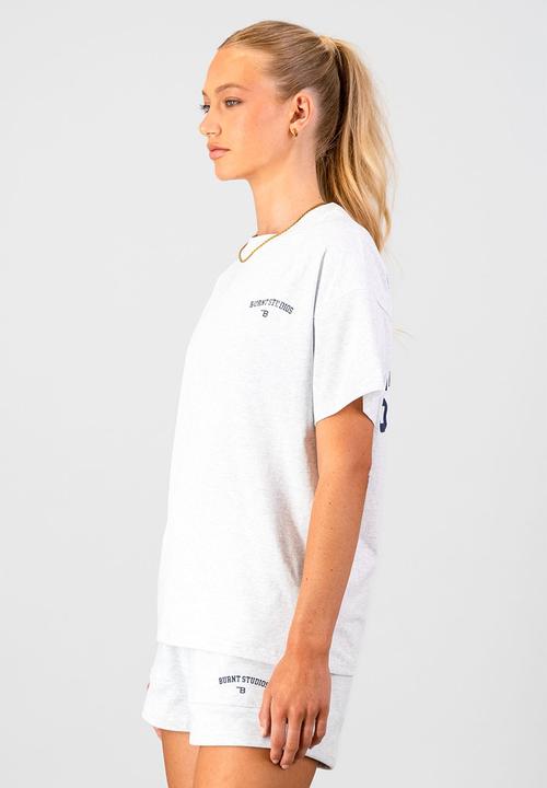 Burnt  - Academy Oversized Tee - Grey Melange