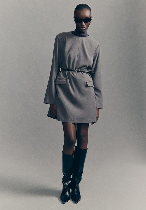 H&M - Shoulder-pad dress - dark  grey