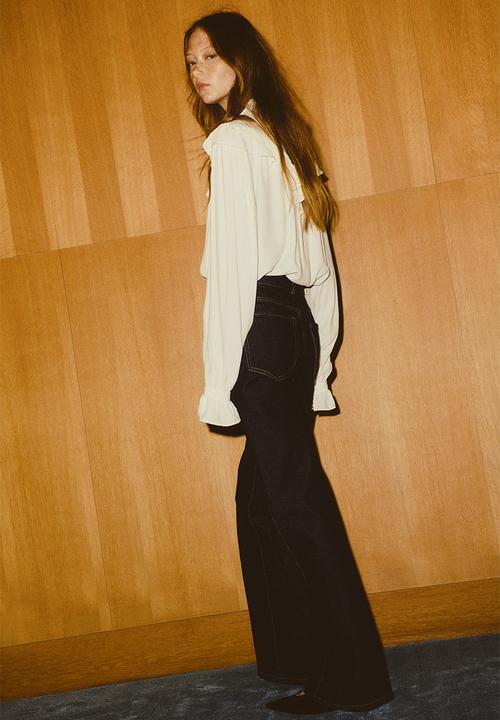 H&M - Frill-trimmed blouse - cream 