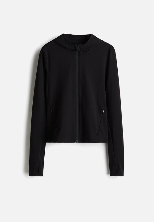 Hooded sports jacket with softmove™ - black