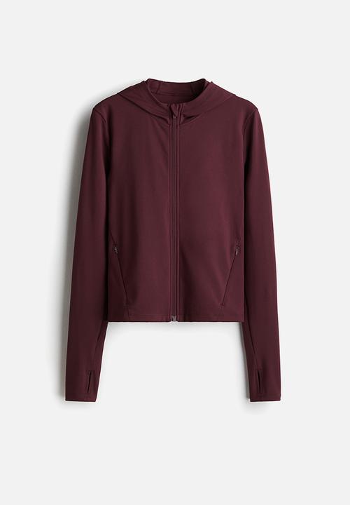 Hooded sports jacket with softmove™ - light burgundy