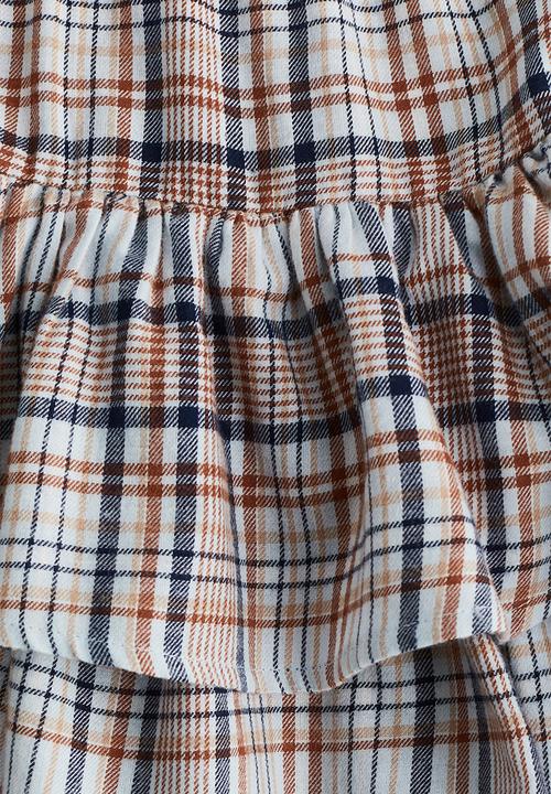 H&M - Tiered drawstring skirt - light blue/checked