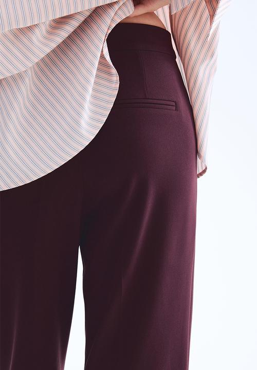 H&M - Bootcut trousers - burgundy