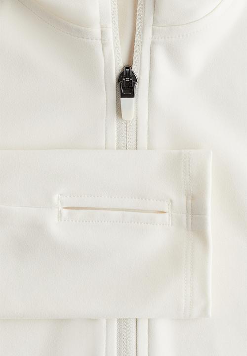 H&M - Hooded sports jacket with softmove™ - ivory 