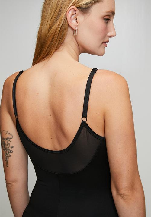 Easy Curves Shapewear - Mesh brief bodysuit shaper - black