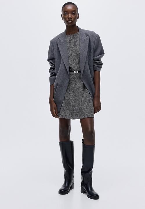 H&M - Belted dress - black marl