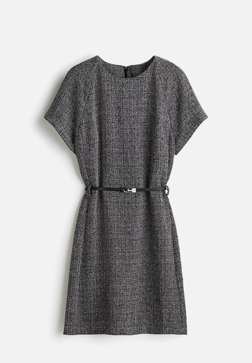 H&M - Belted dress - black marl