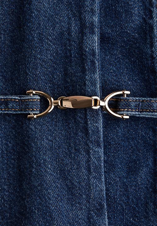 H&M - Buckle-detail denim dress - dark denim blue