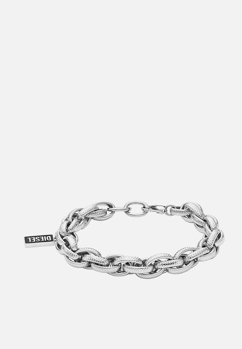 Diesel  - Black Agate Chain Bracelet DX1514040 - Silver