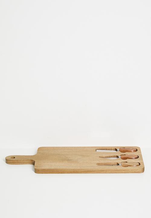 Excellent Houseware - Kilo cheeseboard w 3 knives - Natural