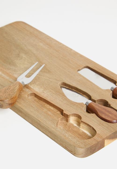 Excellent Houseware - Kilo cheeseboard w 3 knives - Natural