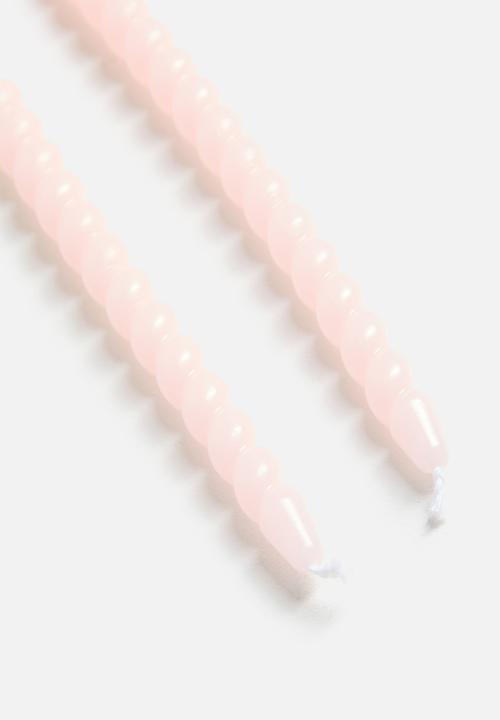 H&S - Twisted 20cm dinner candle set of 10 - Pink