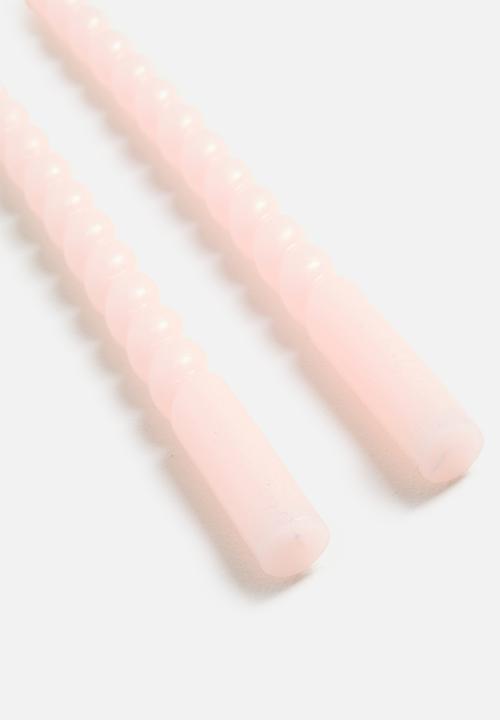 H&S - Twisted 20cm dinner candle set of 10 - Pink