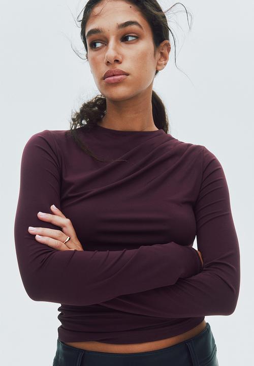 H&M - Draped top - burgundy