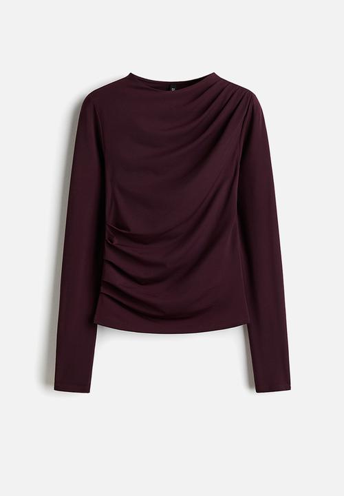H&M - Draped top - burgundy