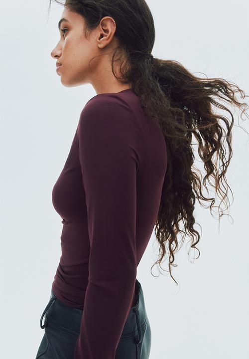H&M - Draped top - burgundy
