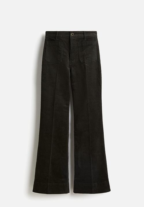 H&M - Flared corduroy trousers - dark green