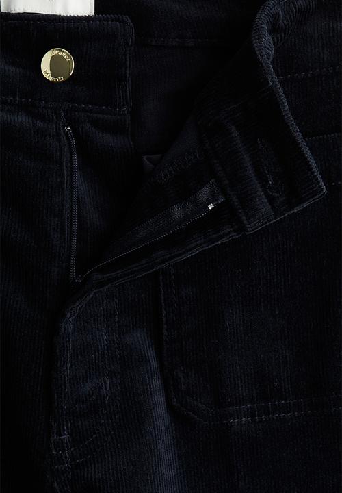 H&M - Flared corduroy trousers - navy blue