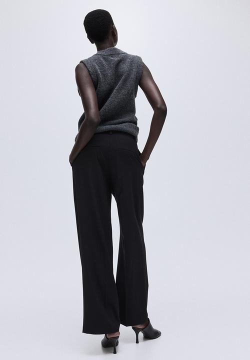 H&M - Wide tailored trousers - black