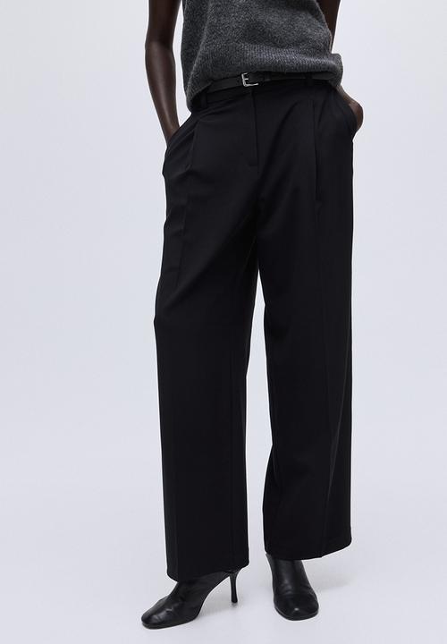 H&M - Wide tailored trousers - black