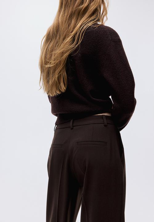 H&M - Wide tailored trousers - dark brown