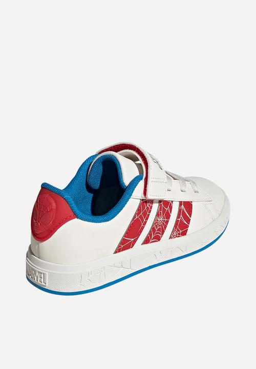 adidas Performance - Grand Court Spider - Man El K - Cloud White/Pure Ruby/Bright Blue