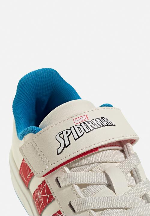 adidas Performance - Grand Court Spider - Man El K - Cloud White/Pure Ruby/Bright Blue