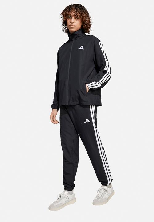 バスケット★セットアップ 3-Stripe WV Tee racktopS - black