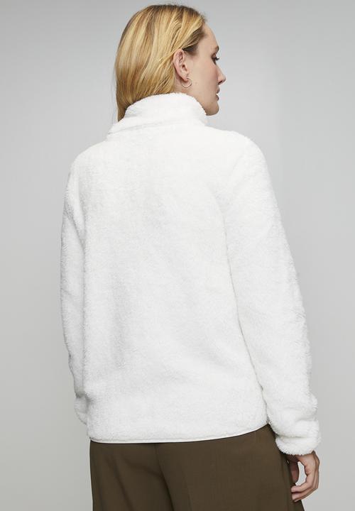 Stella Morgan - Long sleeve Zip Through Faux Teddy Jacket - Cream