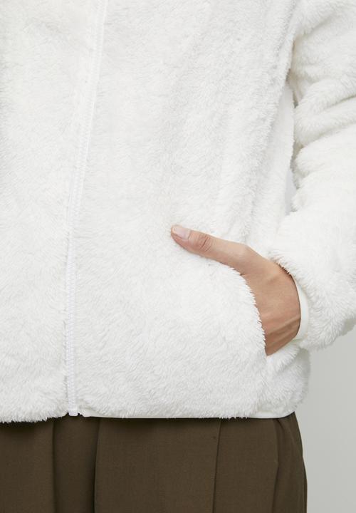 Stella Morgan - Long sleeve Zip Through Faux Teddy Jacket - Cream