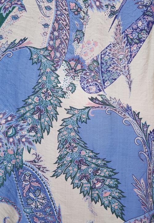 Stella Morgan - Long sleeve Button Through Sheer Printed Blouse - Blue