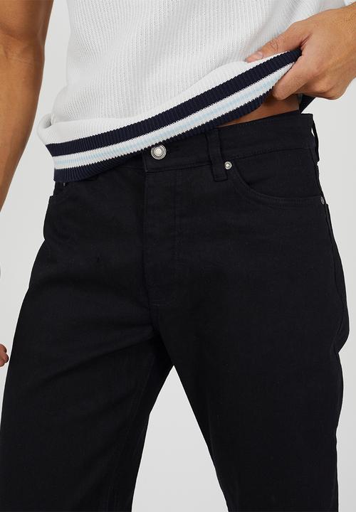 Brave Soul - Straight Fit Denim Jeans - Black Regular Length