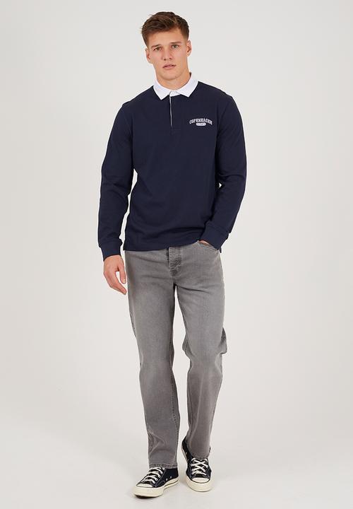 Brave Soul - Straight Fit Denim Jeans - Grey Regular Length