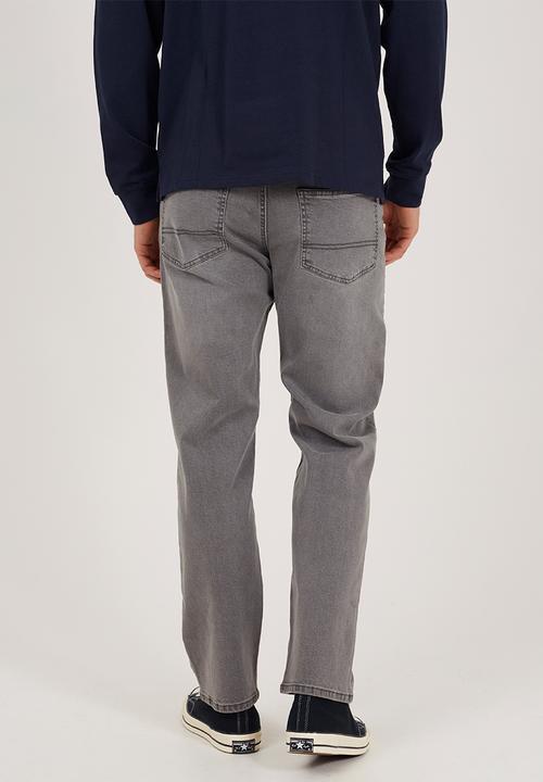 Brave Soul - Straight Fit Denim Jeans - Grey Regular Length