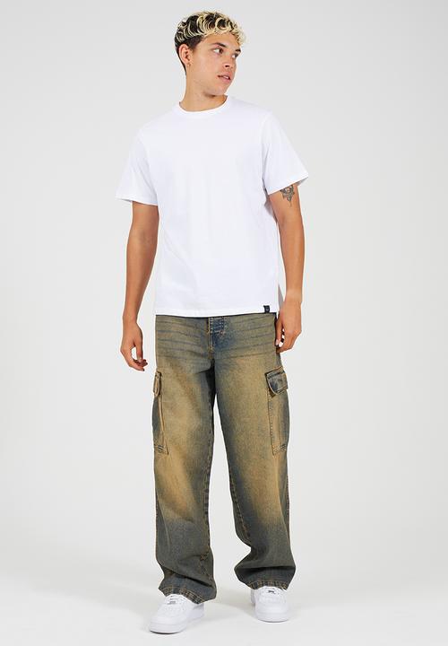 Brave Soul - Cargo Extreme Wide Leg Denim Jean - Vintage Rust Regular Length
