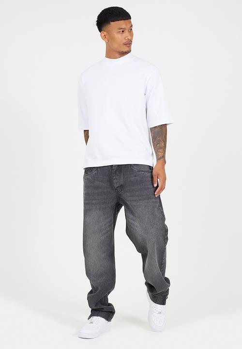Brave Soul - Wide Fit Denim Jean - Charcoal Wash Long Length