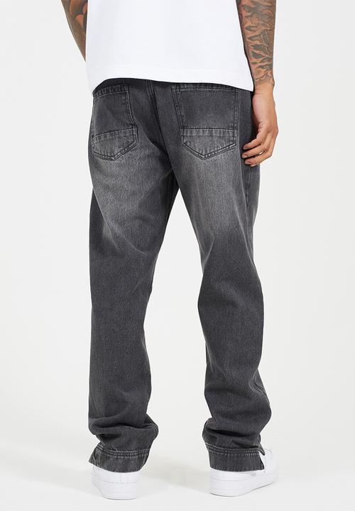 Brave Soul - Wide Fit Denim Jean - Charcoal Wash Long Length