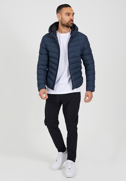 Brave Soul - Pp Padded Hooded Jacket - Navy