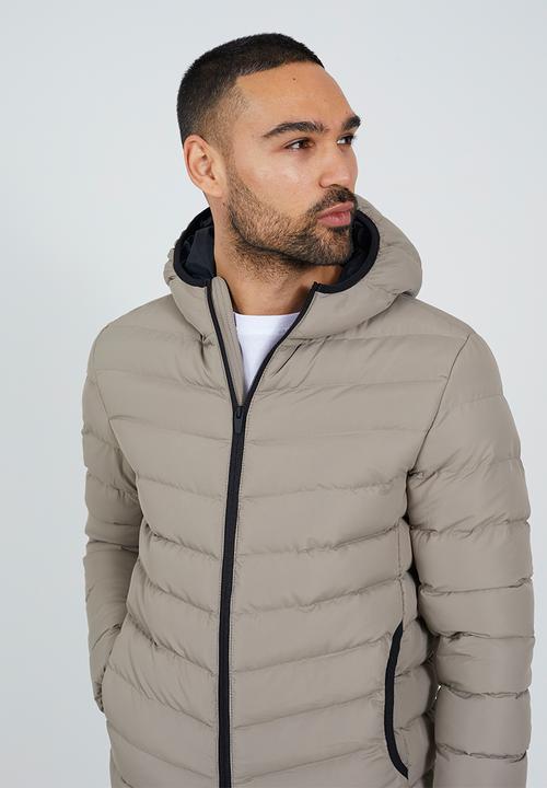 Brave Soul - Pp Padded Hooded Jacket - Taupe